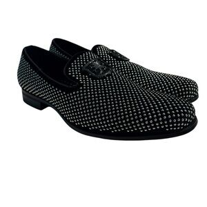 Stacy Adams Swagger Men’s Studded Slip-ons Black and Silver With Box 8.5M